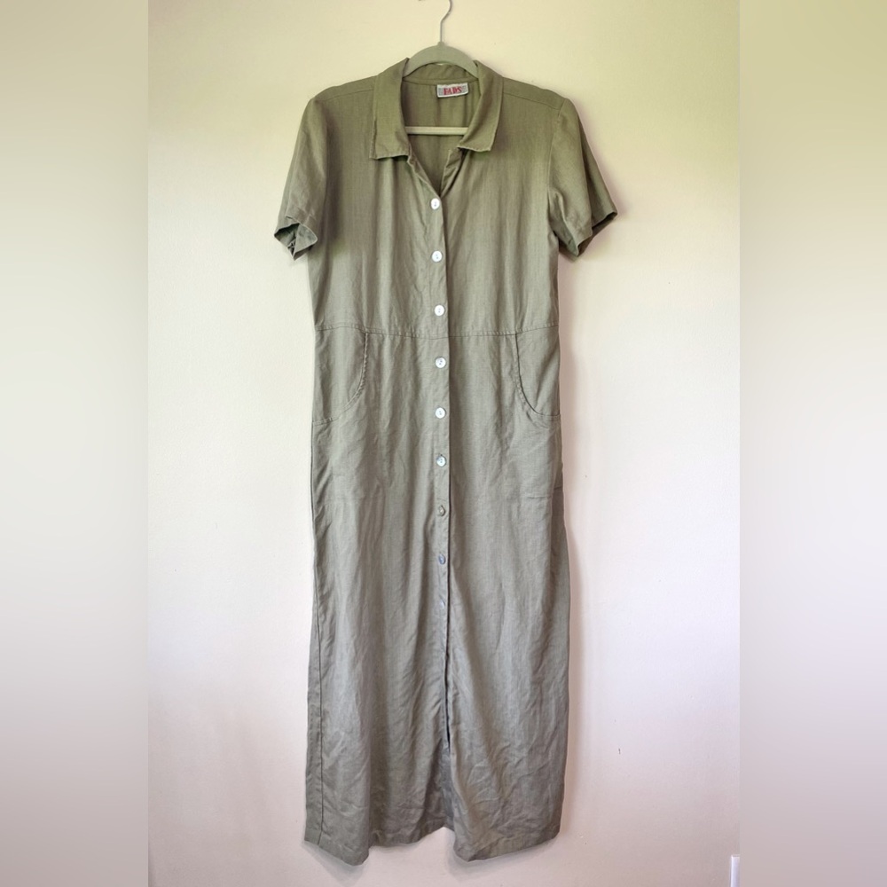 Vintage 100% Linen Maxi Dress